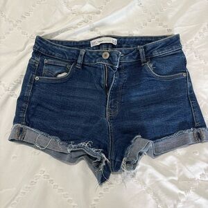 Zara Denim Blue Cut Off Women's Shorts